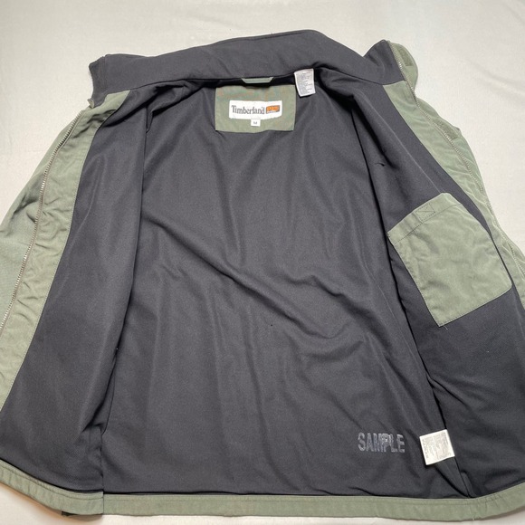 Timberland Pro Series Mens Green Canvas Work Jacket Size M Chore Utility Outdoor - Picture 5 of 10